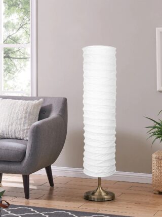 Abat jour blanc en papier pour lampe sur pied