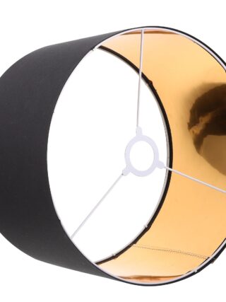 Abat jour noir en tissu