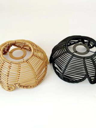 Abat jour en rotin ondulé