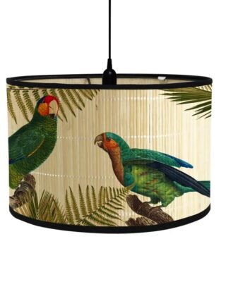 Abat jour en bambou motifs animaux