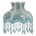 Abat jour rétro en tissu avec perles et frange