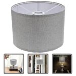 Abat jour lin cylindrique gris