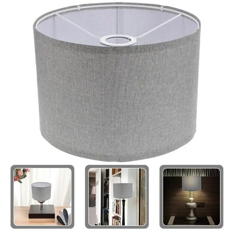 Abat jour lin cylindrique gris