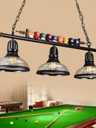 Plafonnier billard avec abat-jours en verre
