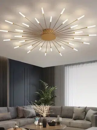 Plafonnier étoile moderne doré