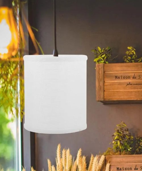 Abat jour lampe de bureau en tissu blanc