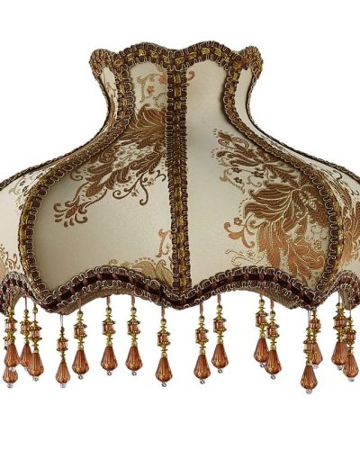 Abat jour rétro en tissu avec perles et frange