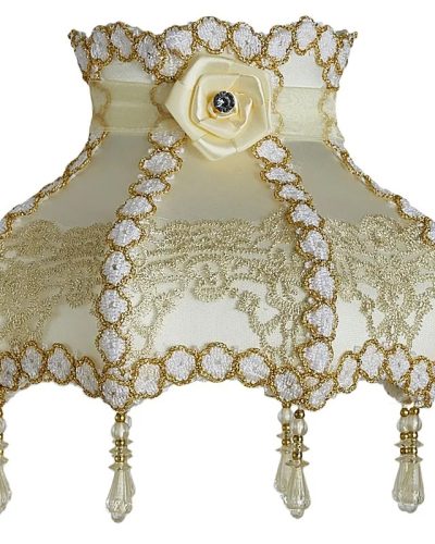 Abat jour luxueux en tissu avec perles élégantes