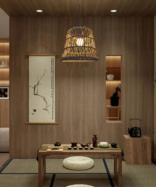 Abat jour plafond en rotin