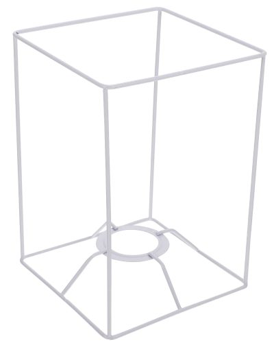 Carcasse abat jour en métal blanc cylindrique